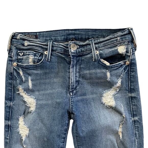 TRUE RELIGION Mid Rise Super Skinny Halle Jeans Size 25 - Picture 3 of 7